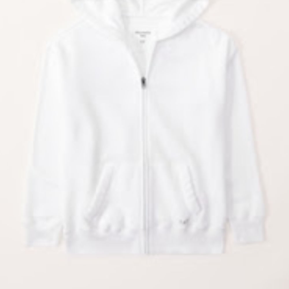 Abercrombie Kids White Zip-Up Hoodie